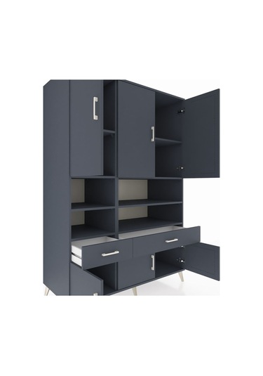 Kronos Dolap 8 Raflı 2 Çekmeceli 6 Kapaklı 132x59x195 Antrasit-antrasit/antrasit Antrasıt/antrasıt Kronos Dolap 8 Raflı 2 Çekmeceli 6 Kapaklı 132x59x195 Antrasit-antrasit/antrasit Antrasıt/antrasıt