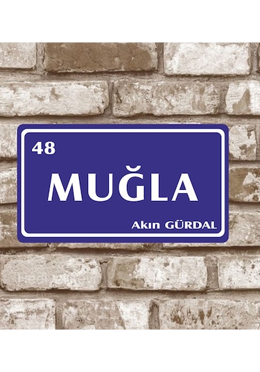 Kişiye Özel Metal Plaka Muğla 48 Retro Poster (29X15)