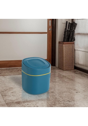 Suntek Magideal Mini Masaüstü Çöp Kutusu Sepeti Kovası Ev Mavi