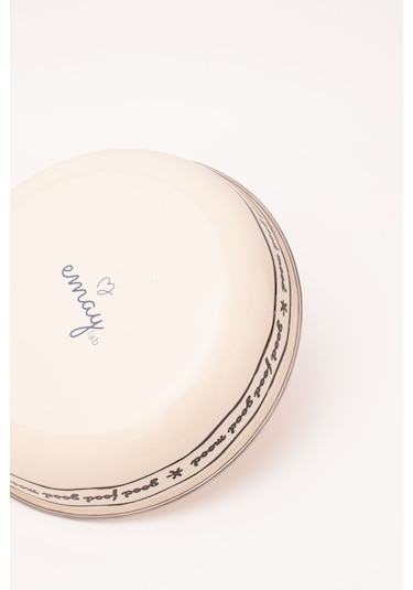 Mood Emaye Bowl Tabağı - Bowl Kase - Salata Kasesi - Sunum Kasesi 21cm Bej