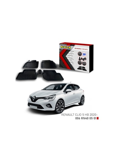 Renault Clio 5 Havuzlu 3d Paspas Niken Siyah 2019-