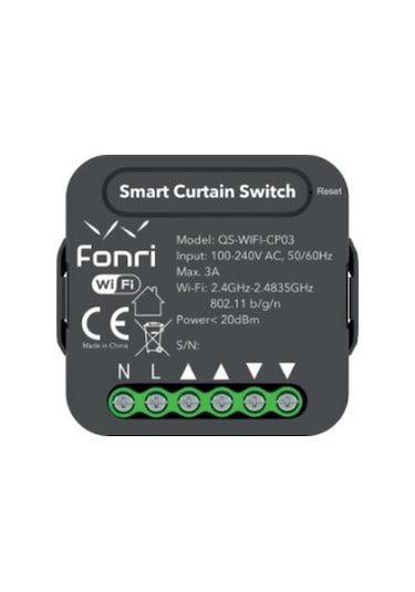 Fonri Wf3-el3-0201-11 Akıllı Perde/panjur Anahtarı Cp03