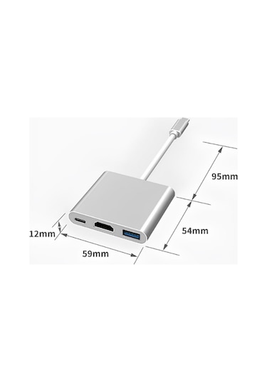 3'in 1 Type-c To Hdmi 4k Usb 3.0 Dönüştürücü Adaptör