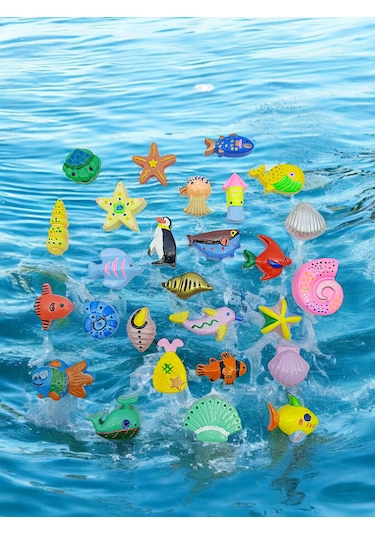 Taş Boyama Anne-çocuk Etkinliği, 30 Parça Sevimli Deniz Canlıları