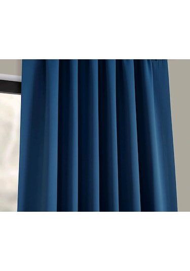 Taç Blackout Karartma Fon Perde Saks Mavisi Mavi
