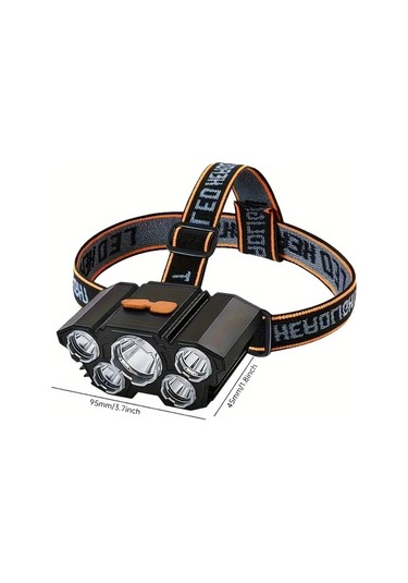 Brightnova 1 Adet Led Headlamp Şarj Edilebilir Güçlü 5 Ledli Taşınabilir Headlight 1 Usb Kampçılık Acil Durum Aydınlatma Balıkçılık Işık Altın