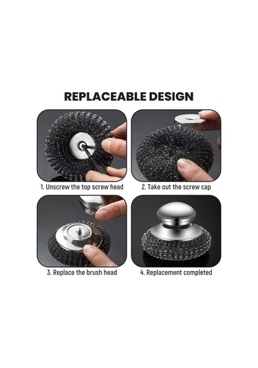 Fosenze 2 Adet Paslanmaz Çelik Temizlik Topu - Kaba Yabancı Madde Kaldırıcı, Tencere Ve Tabak Temizliği, Dökülmez Teli, Ev Ve Mutfak Kullanıma Uygun Gümüş