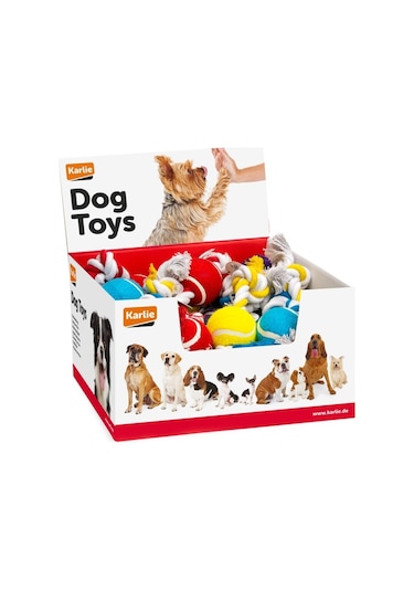 Karlie İpli Köpek Tenis Topu 30 CM Çok Renkli