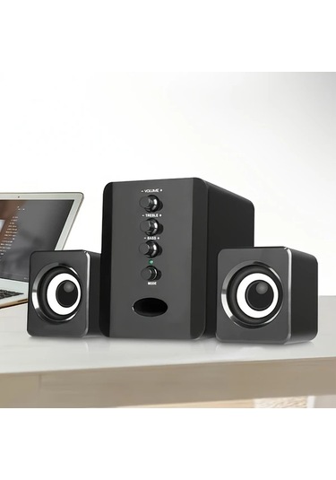 Willowhaven Siyah Bağımsız Ayarlı 3 İnç Bass Mini Hoparlörler Usb Tablet Laptop Taşınabilir Yüksek Kalite Ses