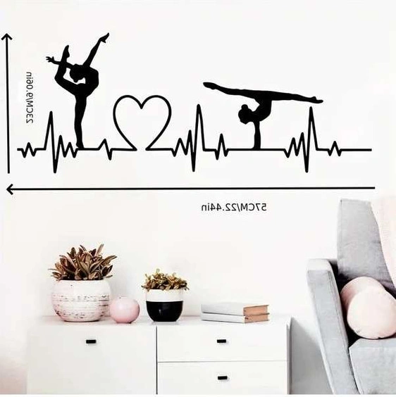 Trendooze Zarif Dansçı Dekoru Siyah Vinil Duvar Çıkartması Sy33 Siyah