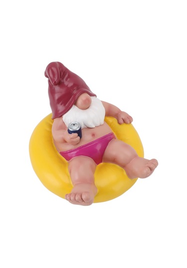 Hangfox Sarı Reçine Cüce Heykeli - Havuz, Göl, Bahçe Dekorasyonu - Su Üstünde Yüzen Funny Outdoor Ve Indoor Ornament