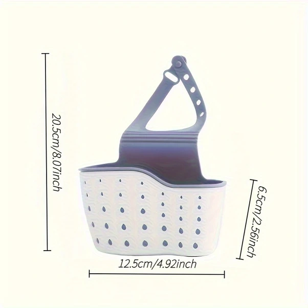 Xuweiwei Simple Blue Ayarlanabilir Lavabo Sünger Tutucu, Fırça Saklama Sepeti Sade Mavi 1