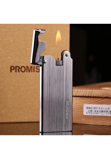 Çelik Depolu Promise Slim Çakmak Gümüş Grisi