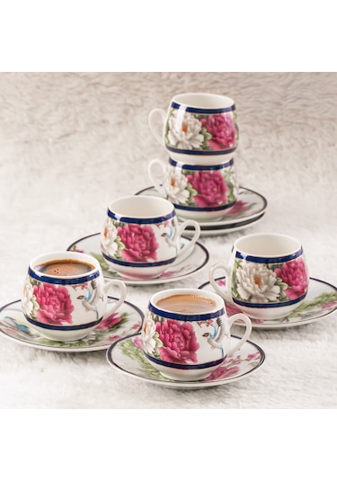 Porsima 101767-1 Geısha 6 Kişilik Türk Kahve Fincan Takımı 100ml