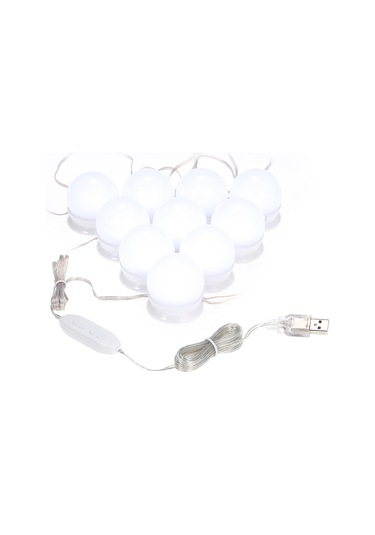 Singree 10'lu Dimmable Led Aydınlatma Seti - Makyaj Aynası Işıklı Zincir, 3 Renk Seçeneği, Kolay Kurulum, Göz Koruyucu Pc Kapak