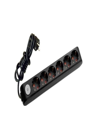 Multi-let 6 Lı Siyah Anahtarlı Grup Priz 1mt