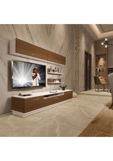 Decoraktiv Trendstyle 5 Slm Tv Ünitesi Tv Sehpası Beyaz - Ceviz