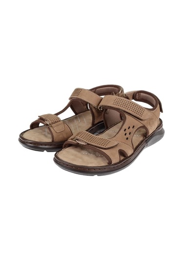 Forelli Hakiki Deri Comfort Cırtlı Erkek Sandalet For-40526 Kum Nubuk-kum Nubuk Kum Nubuk
