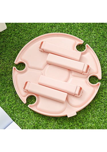 Açık Piknik Taşınabilir Katlanır Şarap Masası White , Size:picnic Table White Pembe