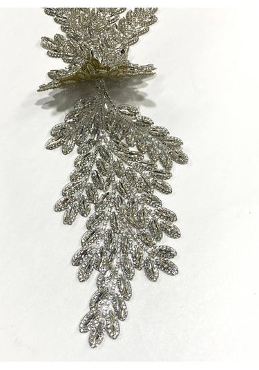 Ütüyle Yapışan Kristal Taşlı Aplike - Gümüş