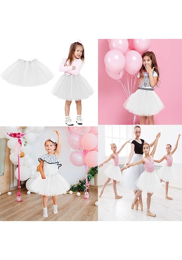 Bale Gösteri Eteği Beyaz Çok Renkli