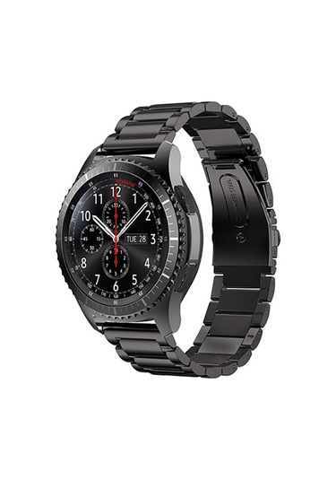 Gear S3 22mm Uyumlu Krd-04 Metal Zore Kordon-siyah