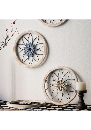 Suntek Çiçek Metal Duvar Sanatı Dekoru Asma Dekorasyonu Yeşil