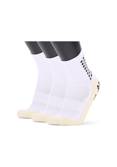 Neevoyu Erkek Spor Çorapları - Kaymayan, Nefes Alabilir, Ter Emici Futbol Basketbol Koşu Çorapları 1/3 Çift Beyaz