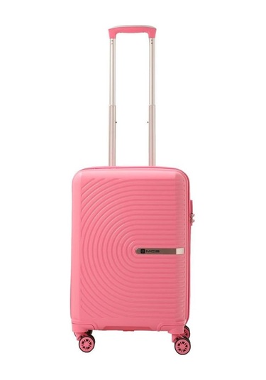 Mçs Bavul Büyük Ve Kabin 2li Set Kırılmaz Silikon Valiz V374 Pembe Pembe