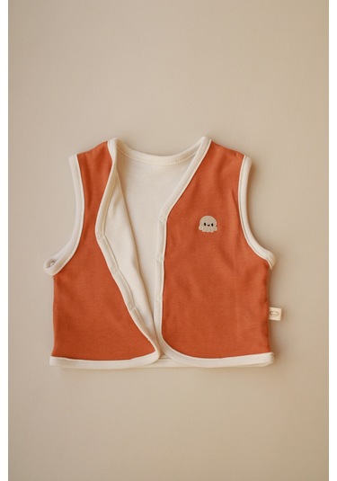 Ahtapot Nakışlı Çift Taraflı Yelek TARÇIN