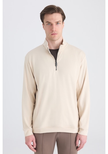 D'S Damat Ds Damat Regular Fit Bej Düz Sweatshirt 5hce26172202m Bej