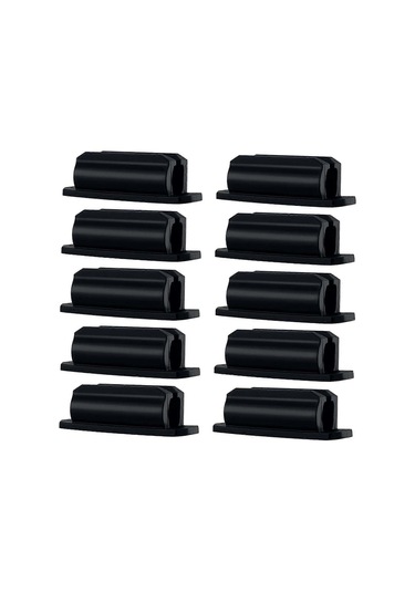 Ganzhoushop 10 Adet Yapışkan Silikon Kalem Tutucu Masa Klipsi Kalem Boya Fırçası Çıkarılabilir Kalem Klipsi Pano Ofis Bülten Panosu Carblack