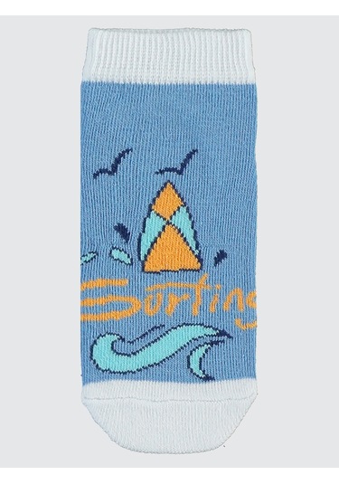 Civil Socks Erkek Çocuk 3'lü Patik Çorap 2-12 Yaş Mavi