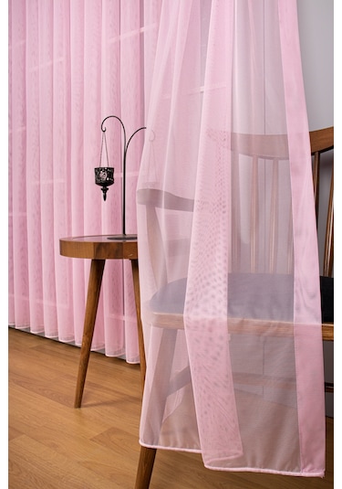 Şeker Pembe Grek Tül Perde Petek Zemin