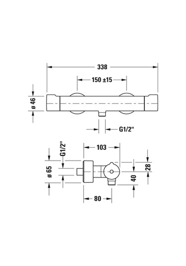 Duravit - C.1 Termostatik Duş Bataryası - C14220000010- Krom