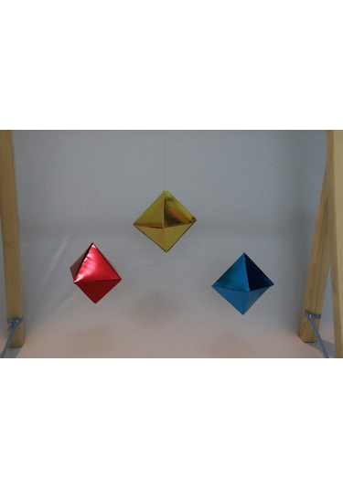 Montessori Octahedron Üç Ana Renk Sekizgen Dönence Mobil