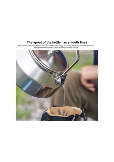 Tenfowee 1l Paslanmaz Çelik Kamp Çaydanlığı - Hafif Ve Dayanıklı Outdoor Çay/kahve Demleme Gümüş