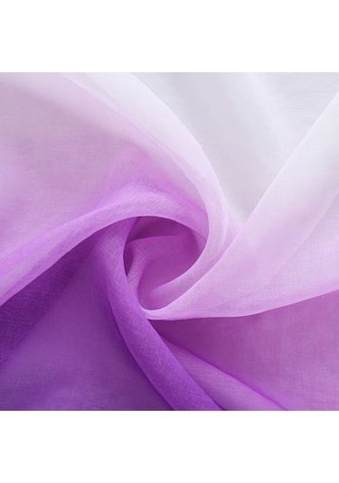 Teltree Lila Renkli Sol-sağ Degrade Dokuma Perde, 1.32m Genişlik X 1.6m Uzunluk, Işık Filtreleyici, 2 Adet