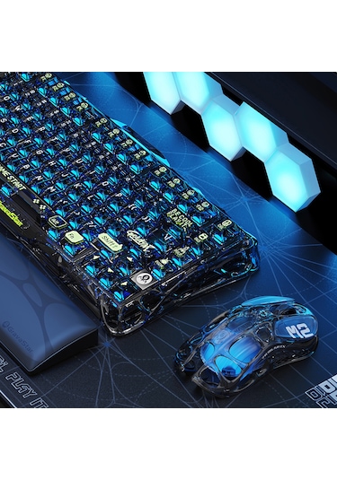 Gravastar Mercury M2 Rgb 26k Dpı Optik Gaming Mouse, Kablosuz, Programlanabilir 5 Tuşlu, Şeffaf Siya Mercury M2