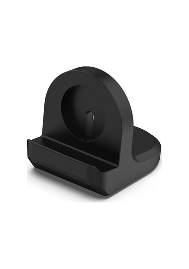 Samsung Galaxy Uyumlu Watch5 40mm / 44mm Taşınabilir Silikon Stand Akıllı Saat Şarj Tutucu Montajı - Siyah Siyah Siyah