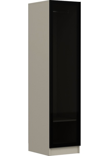 Minar Kale 1 Kapaklı Dolap Cam Kapak 210cm - Kumtaşı/füme - Askılıklı Kumtaşı