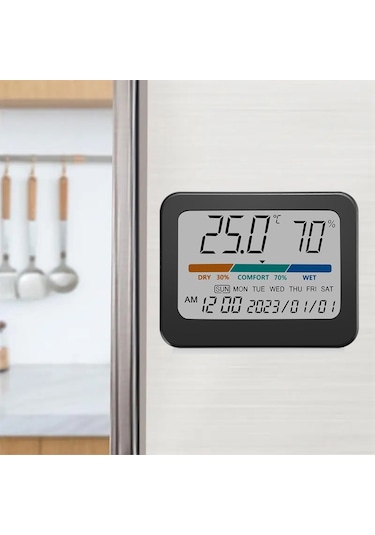 Sones İç Mekan Sıcaklık Ve Nem Monitörü Termometre Higrometre Sürekli Takvimli