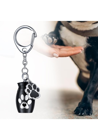 Homyl Alüminyum Alaşım Anahtarlık Pet Urn Değerli Siyah Altın