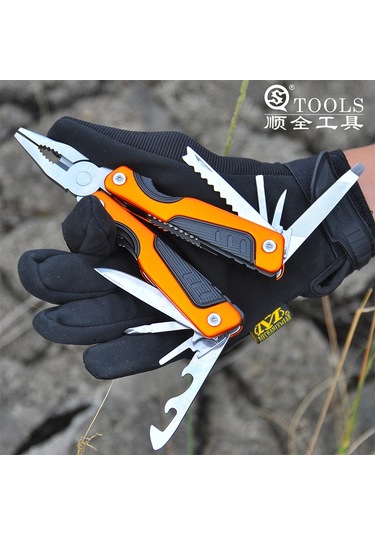 Tools Çok Amaçlı Pense Paslanmaz Çelik Katlanır Bıçak Kamp Açacak & Tirbuşon 001