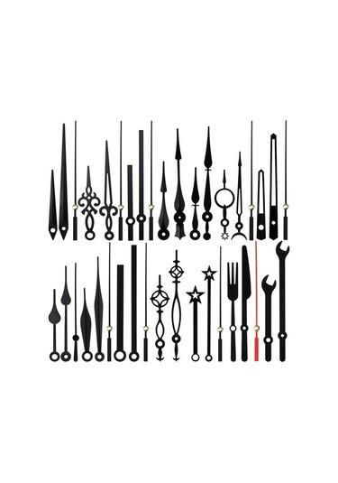 Goldenqian 14 Stil Saat Hareket Mekanizması, Geçmeyen Saat Ibreleri, Kendin Yap Jrawdt Siyah