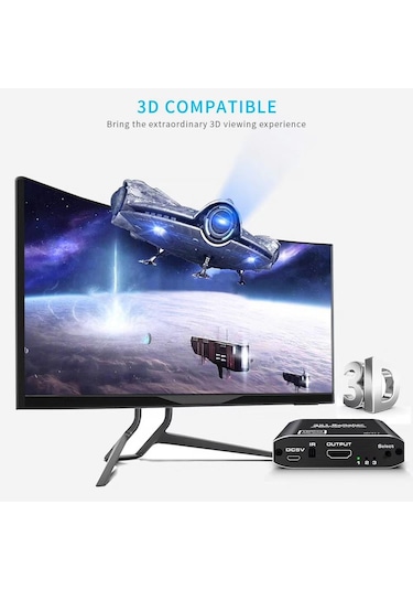 Gplus 4K321M 3 Port Hdmı 2.0 4K 60Hz Hdr 10 Hdcp 2.2 Metal Switch