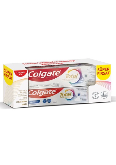 Colgate Total Diş Macunu Nane Temizliği 75 Ml + Beyazlık 50 Ml Beyazlık