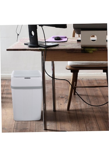 Qianfan Akıllı Çöp Tenekesi Otomatik Sensör Ev Yatak Odası Süt Beyazı
