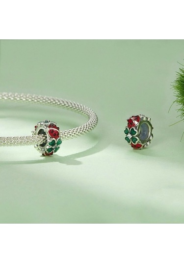 Fastbuy S925 Ayar Gümüş Zirkon Uğur Böceği Yonca Boncuk, Renkli Dıy Takı, Şanslı Kolye Çok Renkli
