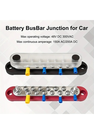 Motion003 12m4 Terminal Güç Dağıtma Bloğu Siyah Kırmızı 30 Mavi Bağlayıcı Kapak Vida